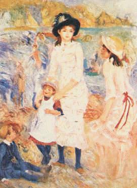 Pierre Renoir Children on the Seashore, Guernsey Spain oil painting art